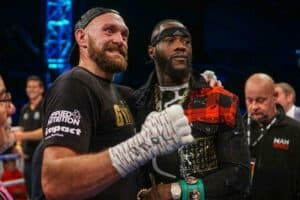 Tyson Fury and Deontay Wilder in Belfast